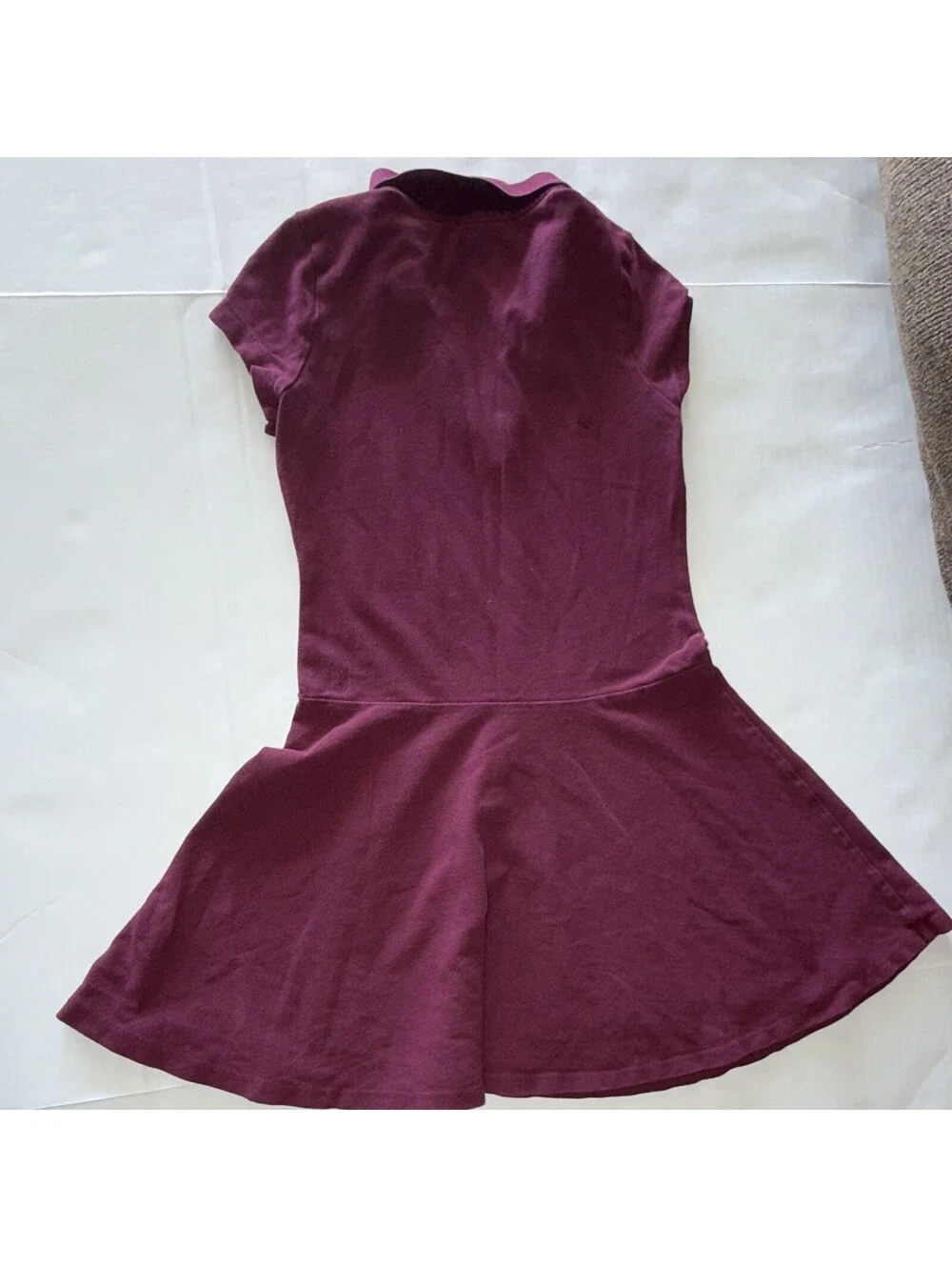 The Children's Place Girls Fit & Flare Collared Polo Dress Burgundy Knit M 7-8
